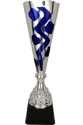 Puchar metalowy srebrno-niebieski AURELIO 1037 A