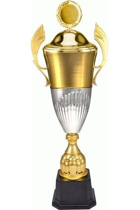 Puchar metalowy złoto-srebrny DIUNA z przykrywką 3105/P
