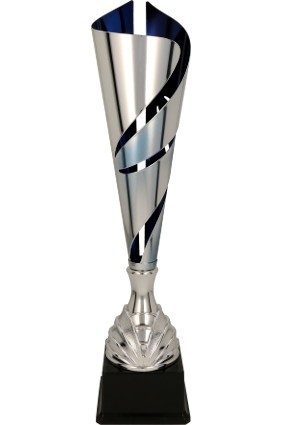 Puchar metalowy srebrno-niebieski CIDRIS 3136