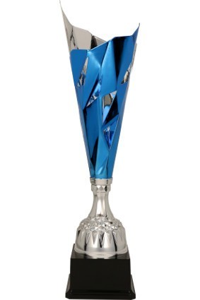 Puchar metalowy srebrno-niebieski DALIAS 3138