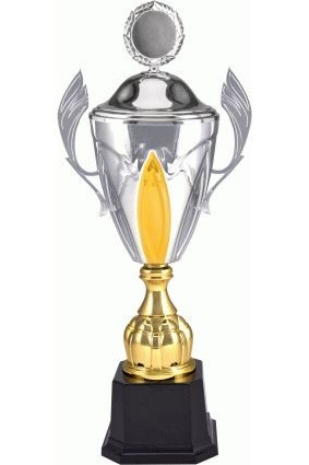 Puchar metalowy srebrno-złoty GARET z przykrywką 4121/P
