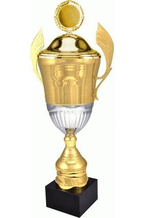 Puchar metalowy złoto-srebrny GRETA z przykrywką 4128/P