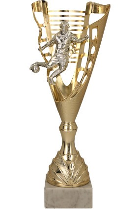 Puchar plastikowy złoto-srebrny piłka nożna FEBUS 4182