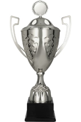 Puchar metalowy srebrny FALKOS z przykrywką 4195/P