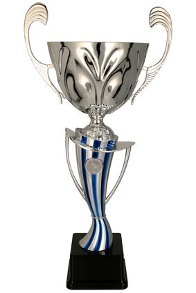 Puchar metalowy srebrno-niebieski ELENDES 4215