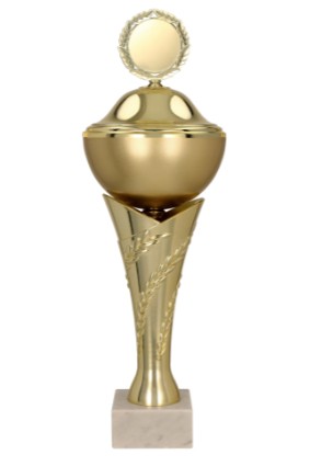 Puchar metalowy złoty GWENA z przykrywką 4216/P