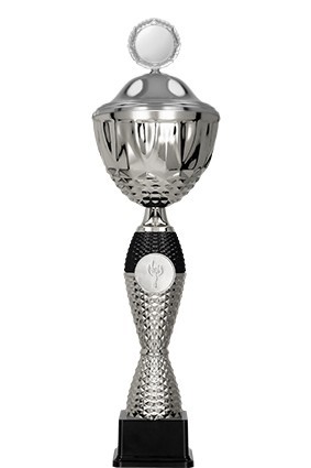 Puchar metalowy srebrno – czarny z przykrywką 4220/P