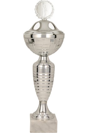 Puchar metalowy srebrny RUBENS z przykrywką 8313