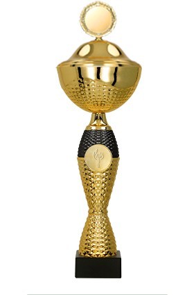 Puchar metalowy złoto – czarny z przykrywką 8346