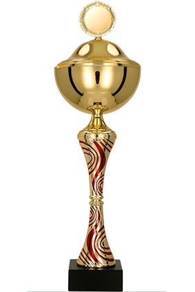 Puchar metalowy złoto – czerwony z przykrywką 8364/P