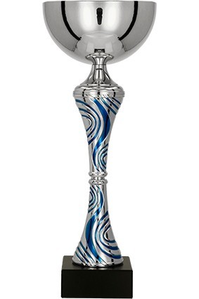 Puchar metalowy srebrno – niebieski 8365