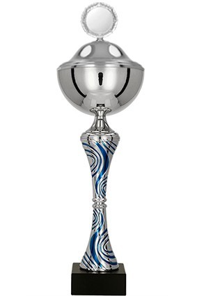 Puchar metalowy srebrno – niebieski z przykrywką 8365/P