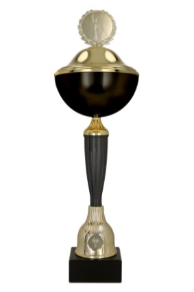 Puchar metalowy czarno-złoty WITO BK z przykrywką 9212