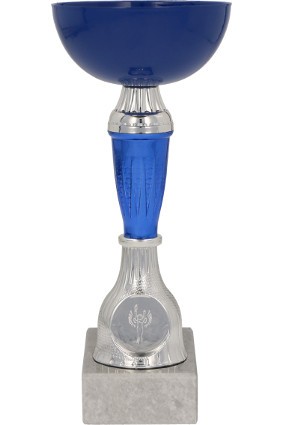 Puchar metalowy srebrno-niebieski WITOS BL 9214
