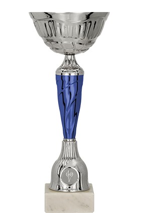 Puchar metalowy srebrno – niebieski 9258