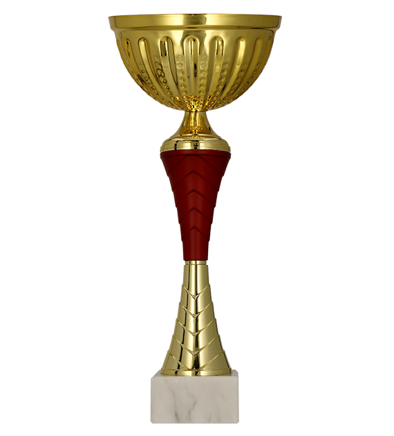 9272 Puchar metalowy złoto - burgundowy