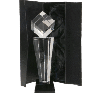 Trofeum szklane grawerowane z etui