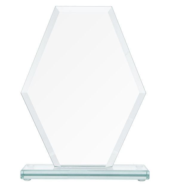 Trofeum szklane z rozklejoną podstawą