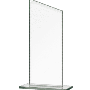 Trofeum szklanie z nadrukiem kolorowym LuxorJet grawerowaniem i wypełnieniem farbą