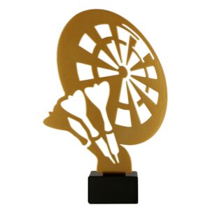 Metalowe trofeum z marmurową podstawą - Dart