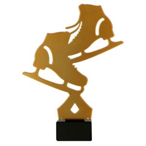 Trofeum metalowe z marmurową podstawą - Łyżwiarstwo