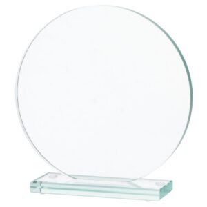 Trofeum szklane z rozklejoną podstawą z etui