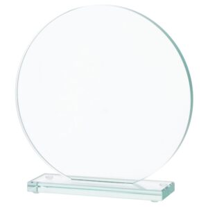 Trofeum szklane z rozklejoną podstawą z etui