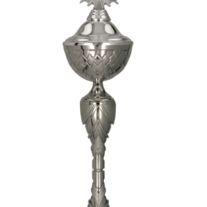 8488_P Puchar metalowy srebrny z przykrywką