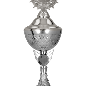 9305_P Puchar metalowy srebrny z przykrywką