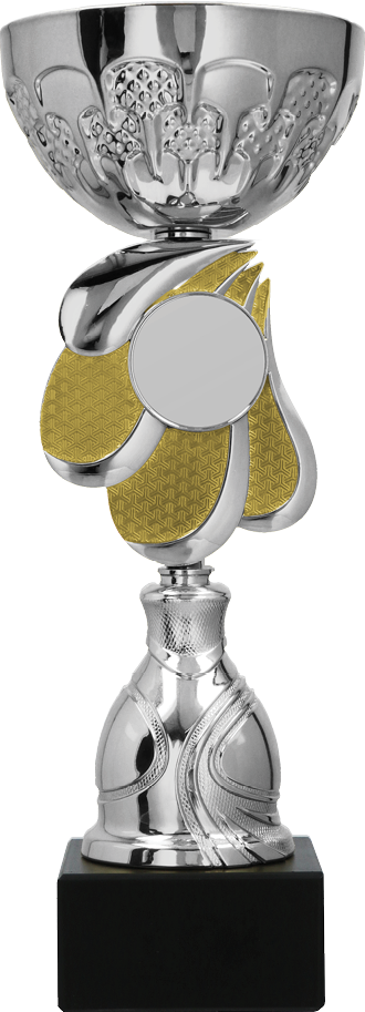 9324 Puchar metalowy złoto-srebrny (emblemat 25mm)