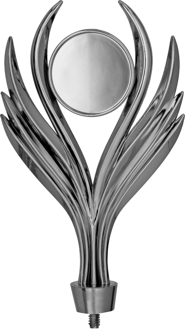 Figurka plastikowa srebrna - SKRZYDŁA - z miejscem na emblemat 50mm