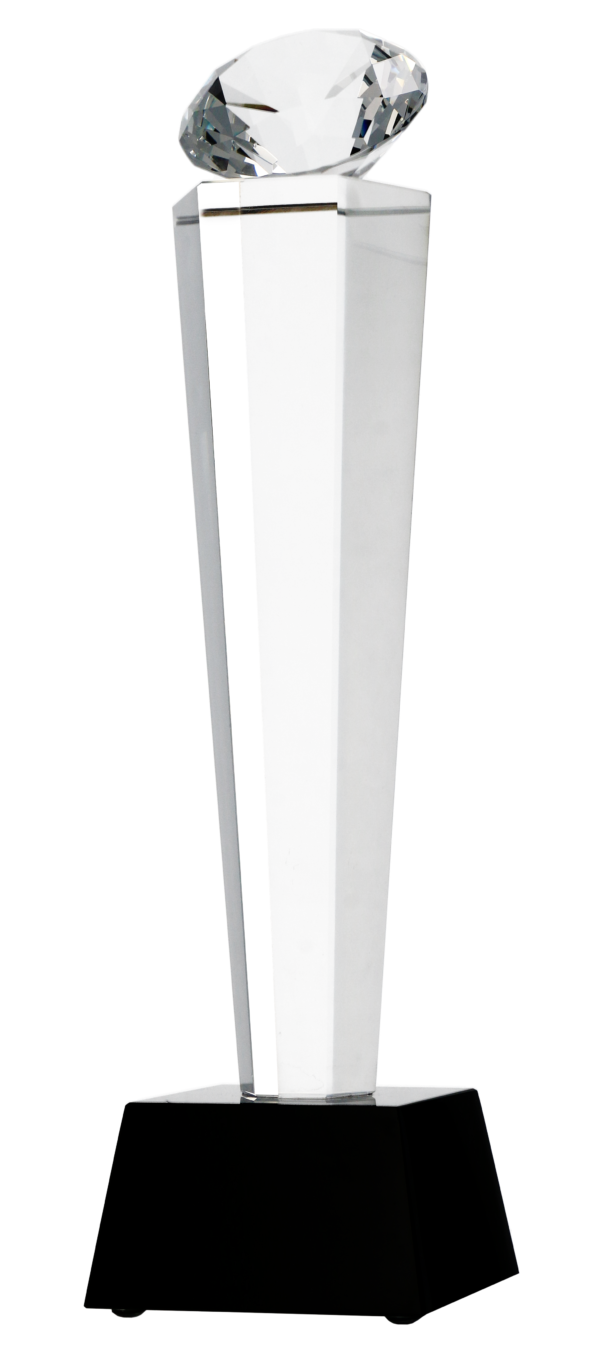 Trofeum szklane grawerowane