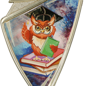 Herb plastikowy złoty z nadrukiem - EDUKACJA