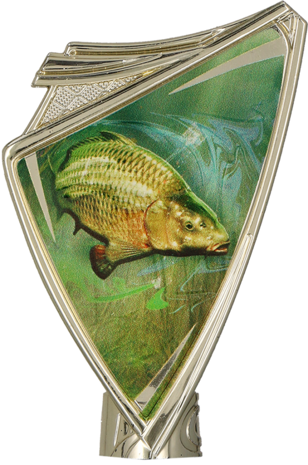 Herb plastikowy złoty z nadrukiem - WĘDKARSTWO - KARP