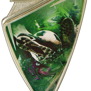 Herb plastikowy złoty z nadrukiem - PIŁKA NOŻNA