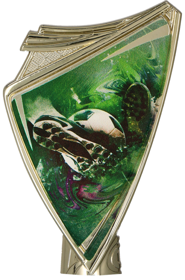 Herb plastikowy złoty z nadrukiem - PIŁKA NOŻNA