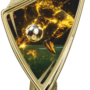 Herb plastikowy złoty z nadrukiem - PIŁKA NOŻNA