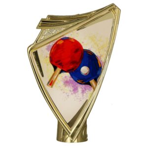 Herb plastikowy złoty z nadrukiem - TENIS STOŁOWY