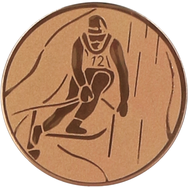 Wklejka aluminiowa brąz - zjazd narciarski