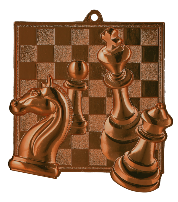 MD8046_B Medal odlewany brązowy - szachy - z grawerowaniem na laminacie