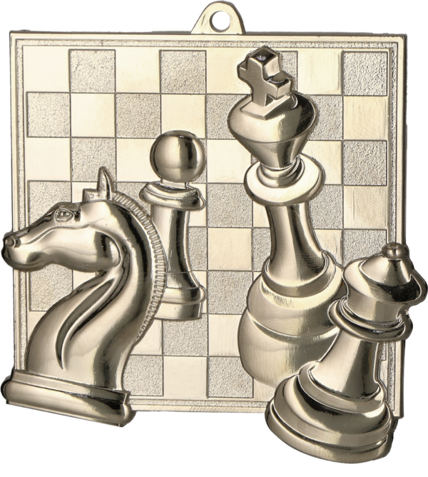 Medal odlewany srebrny - szachy - grawerowany laserem- RMI