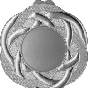 ME5001_S Stalowy medal w kolorze srebrnym z miejscem na emblemat 25 mm
