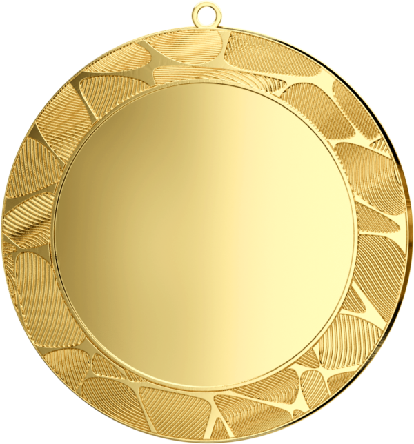 Stalowy medal w kolorze złotym z miejscem na emblemat 50 mm