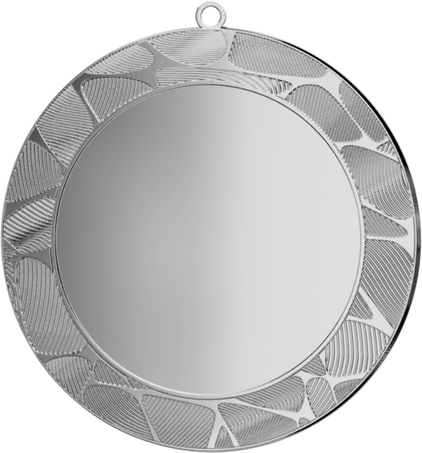 ME7001_S Stalowy medal w kolorze srebrnym z miejscem na emblemat 50 mm - grawer laserem - RMI