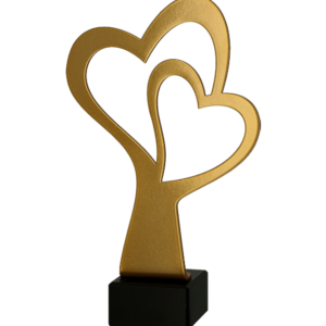 Trofeum metalowe z marmurową podstawą - Serce