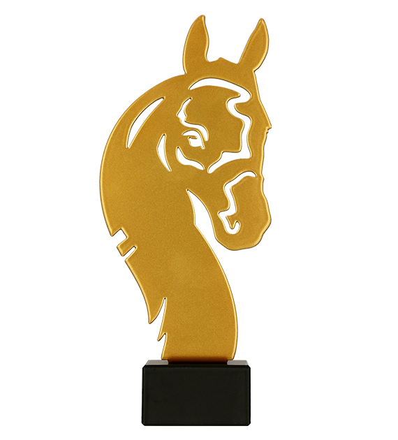 Trofeum metalowe z marmurową podstawą - Jeździectwo