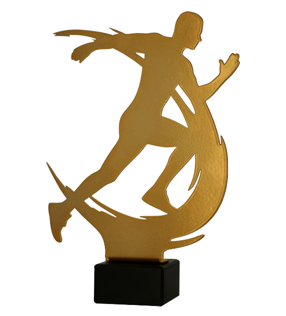 Trofeum metalowe z marmurową podstawą - Bieganie