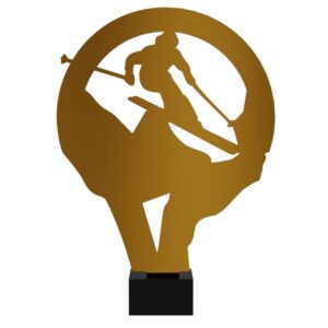 Trofeum metalowe z marmurową podstawą - Narciarstwo