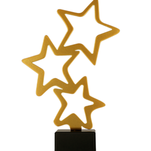 Trofeum metalowe z marmurową podstawą - Gwiazdki x3