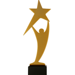 Trofeum metalowe z marmurową podstawą - Człowiek + gwiazda